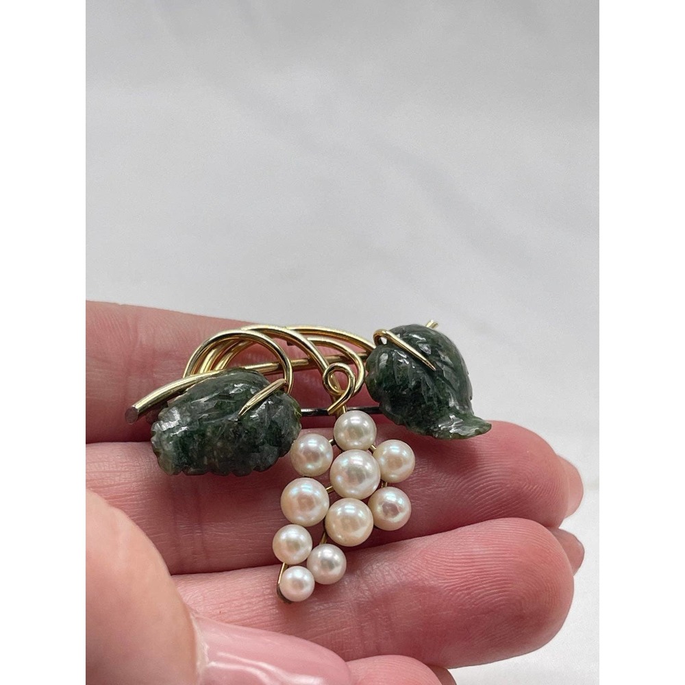 VTG Krementz cultured Pearl brooch